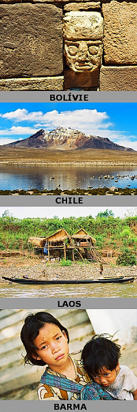 Bolívie, Chile, Laos, Myanmar